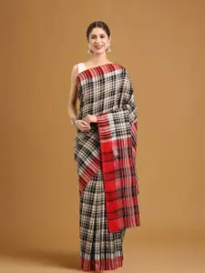 Stylefables Red Pure Cotton Saree