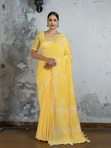 Stylefables Yellow Pure Cotton Saree