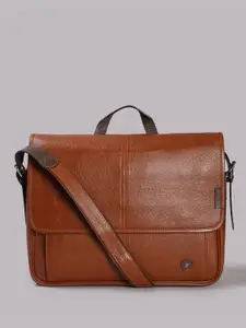 Tortoise Unisex Brown Leather Laptop Bag