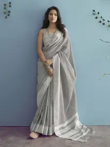 Stylefables Woven Design Pure Linen Saree