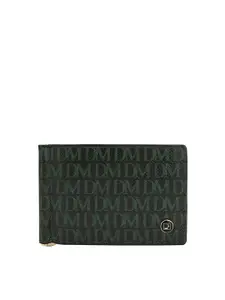 Da Milano Men Green Textured Leather Two Fold Wallet