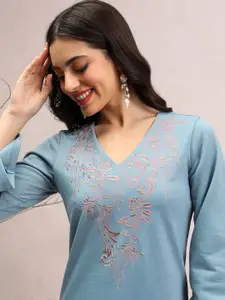 Vishudh Winter Embroidered Kurta
