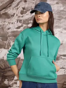 Tokyo Talkies Hooded Drop Shoulder Sleeves Relaxed Fit Pullover Sweatshirt