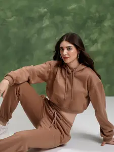 Tokyo Talkies Hooded Relaxed Crop Pullover Sweatshirt