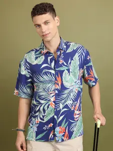 HIGHLANDER Floral Printed Oversized Casual Shirt