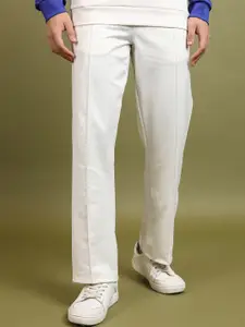 HIGHLANDER Men White Straight Fit Trousers