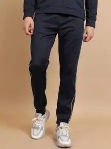 HIGHLANDER Men Navy Blue Straight Fit Joggers Trousers