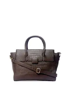 CHRONICLE Coffee Brown Textured Structured Satchel
