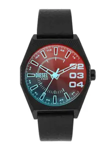 DIESEL Men Dial & Leather Straps Analogue Watch DZ2175