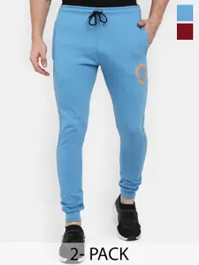V-Mart Men Pack Of 2 Cotton Mid-Rise Track Pants