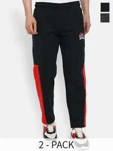 V-Mart Men Pack of 2 Cotton Mid-Rise Track Pants