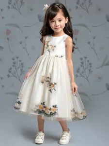 INCLUD Girls Embroidered Fit & Flare Dress