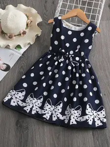 INCLUD Polka Dots Printed Fit & Flare Dress
