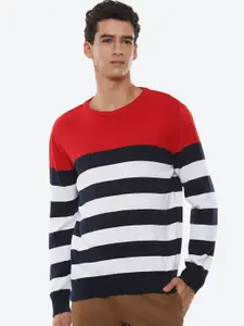 2Bme Men Striped Cotton Sweatshirt