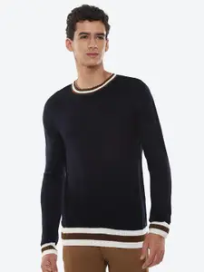 2Bme Round Neck Long Sleeves Cotton Pullover Sweater