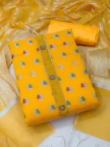 MANVAA Floral Woven Design Unstitched Dress Material