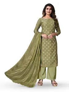 MANVAA Ethnic Motifs Embellished Unstitched Dress Material