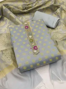 MANVAA Ethnic Motif Woven Design Banarasi Jacquard Unstitched Dress Material