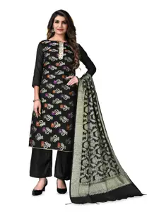 MANVAA Floral Woven Design Unstitched Dress Material