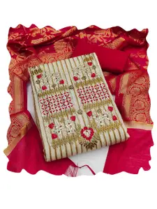 MANVAA Ethnic Motifs Embroidered Unstitched Dress Material