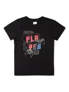 Allen Solly Junior Boys Typography Printed Pure Cotton T-Shirt