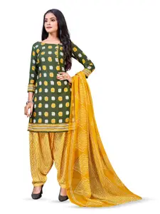 MANVAA Abstract Printed Silk Crepe Unstitched Dress Material