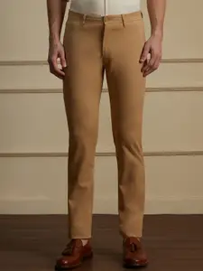Peter England Casuals Men Orange Slim Fit Trousers