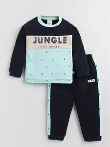 BAESD Boys Blue Printed T-shirt with Trousers