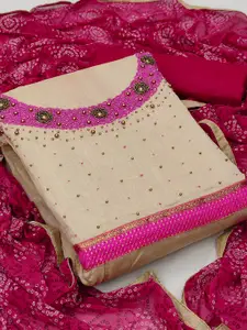 MANVAA Embellished Unstitched Dress Material