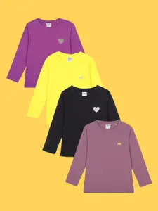 Anthrilo Girls Pack Of 4 Cotton T-Shirts
