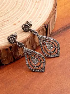 XPNSV Crystals Studded Drop Earrings