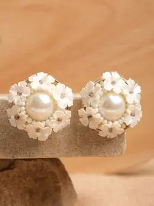 XPNSV Floral Beaded Studs Earrings