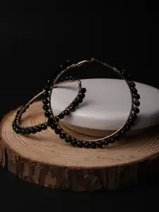 XPNSV Artificial Beads Circular Hoop Earrings