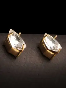 XPNSV Gold-Toned Contemporary Stud Earrings