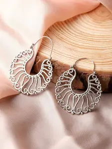 XPNSV Silver-Plated Contemporary Hoop Earrings