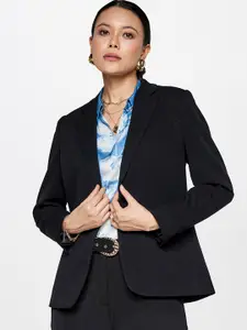 AND Notched Lapel Long Sleeves Single-Breasted Blazer