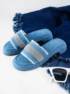 THE WHITE POLE Blue Party Block Sandals