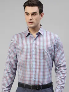 Hancock Modern Slim Fit Micro Checked Spread Collar Pure Cotton Formal Shirt
