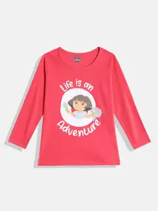 Eteenz Girls Dora Printed Premium Cotton T-shirt