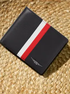 Police Men Black & Red Leather Two Fold Wallet