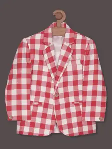 RIKIDOOS Boys Checked Tailored Fit Cotton Single-Breasted Blazers