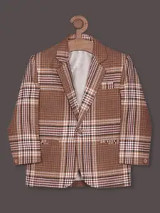 RIKIDOOS Boys Checked Tailored Fit Single-Breasted Blazers