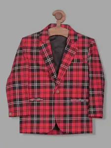 RIKIDOOS Boys Checked Tailored Fit Single-Breasted Blazers