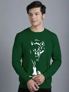 Friskers Men Green Printed Sweatshirt