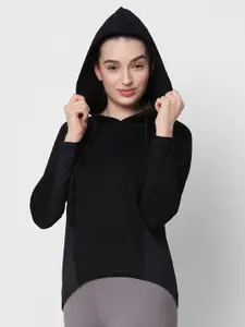 Fitkin Black Hooded Top