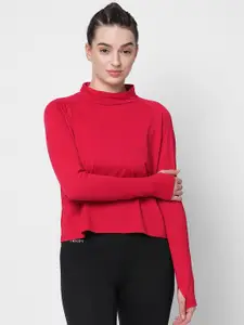 Fitkin Red Styled Back Top
