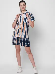 Fitkin Tie & Dye Printed Pure Cotton Shirt With Shorts