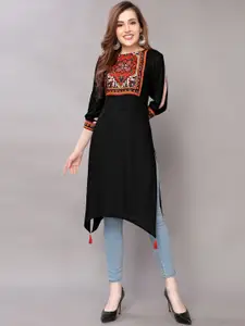 KALINI Ethnic Motifs Yoke Design Slit Sleeves Straight Kurta