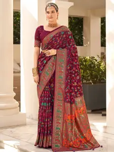 Saree mall Floral Printed Zari Bagh Sarees
