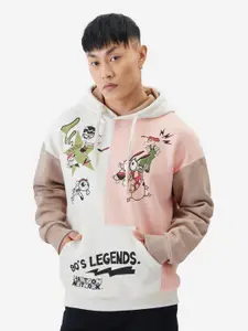 The Souled Store Off White Legends Printed Drop-Shoulder Sleeves Oversized Sweatshirt